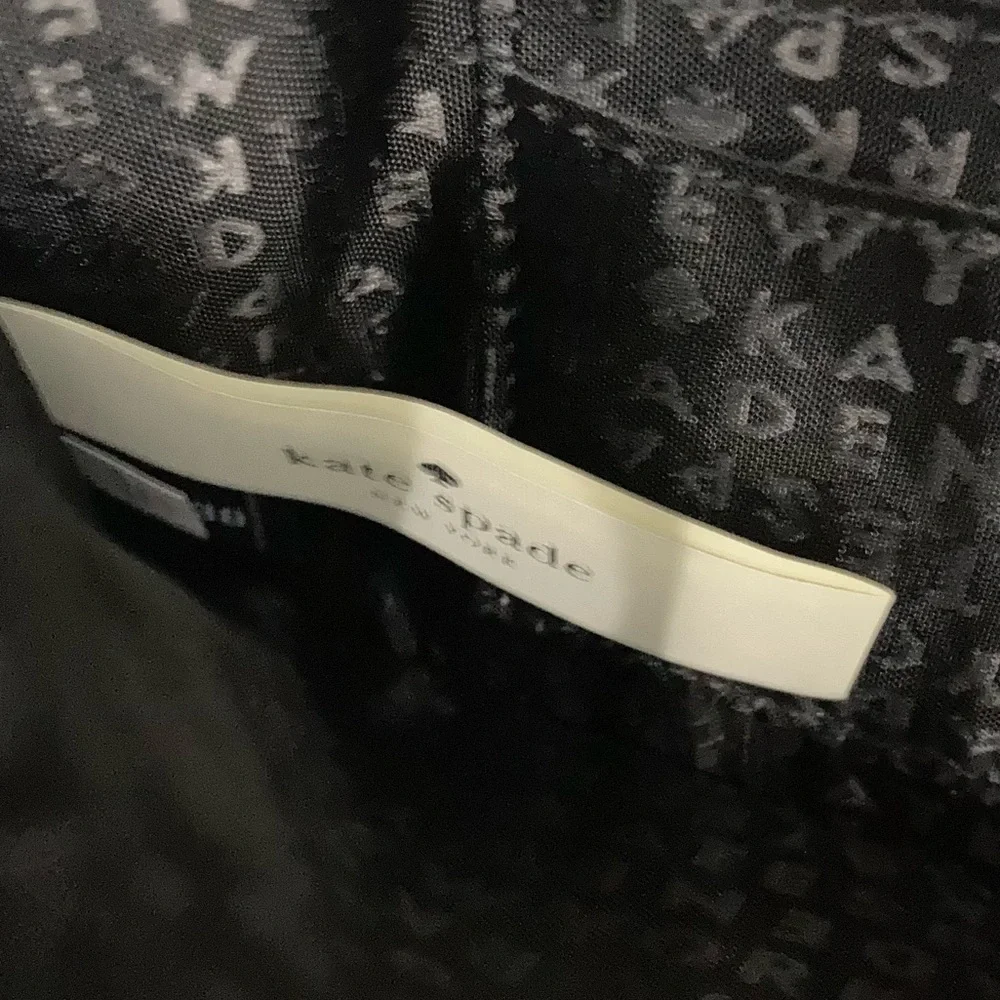 Kate Spade Laurel Way Tinie Checked Leather Wristlet, Black White, NWOT - Picture 9 of 14